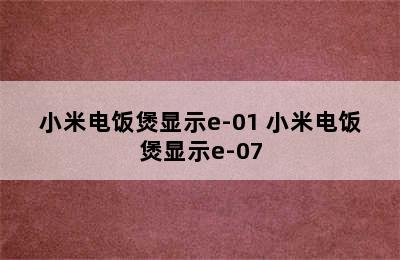 小米电饭煲显示e-01 小米电饭煲显示e-07